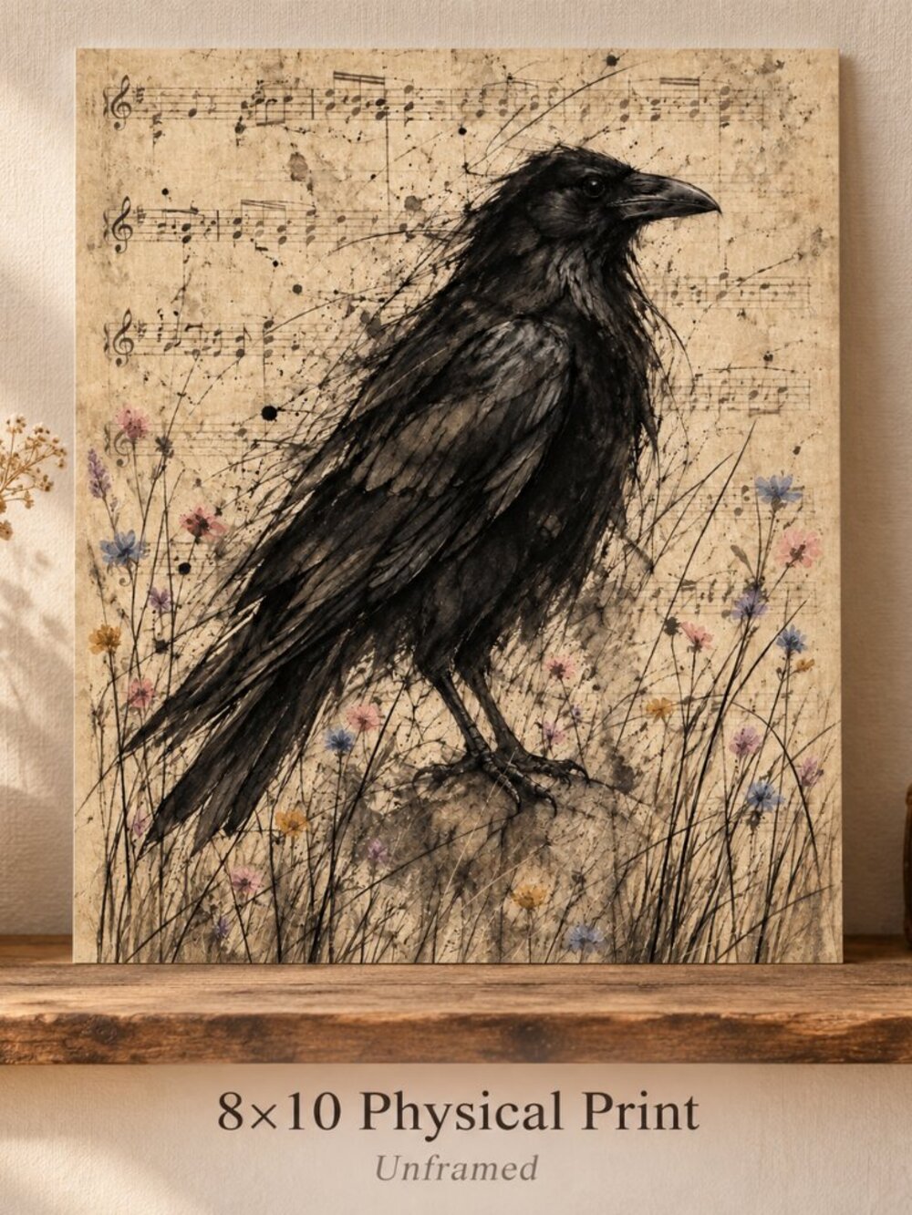 NEW The Crow's Meadow Melody 8x10 Art Print Cottagecore Wall Decor